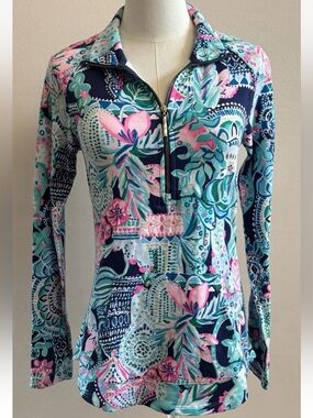 Lilly Pulitzer Edgewater Popover XXS NWT Lookin Sharp Quarter Zip Pullover